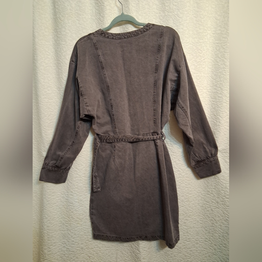 YFB Black Stonewashed Denim Wrap Dress. - Picture 5 of 8